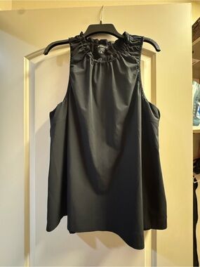 Athleta Black Sleeveless Ruffle-Neck Camisole